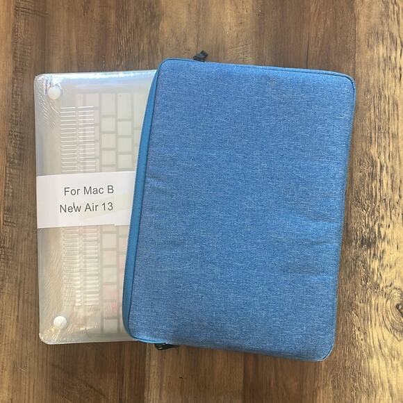 MacBook Air 13” 2018-2020 blue soft case with hardshell and charger pack cover - Picture 5 of 6